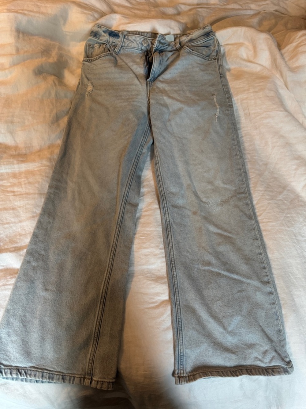 H&M girls size 12 Light Wash Wide Leg Jeans